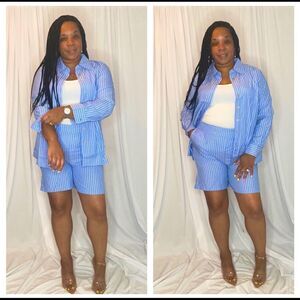 Lexi’s Blue Plus Size Stripe Sets